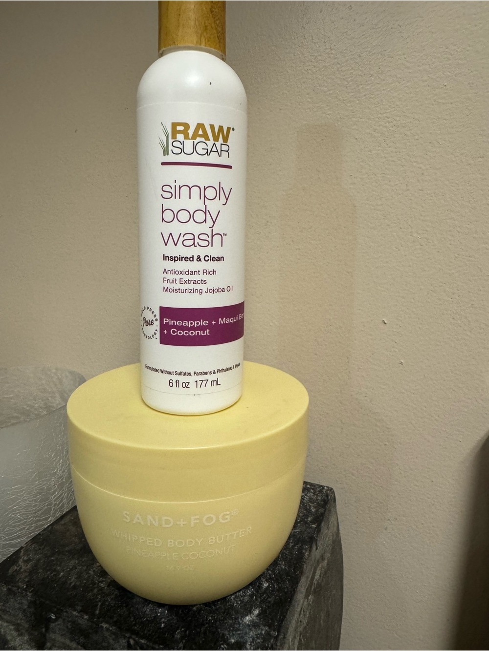 Sand & Fog Pineapple Coconut Body Butter & Raw Sugar Simply Body Wash